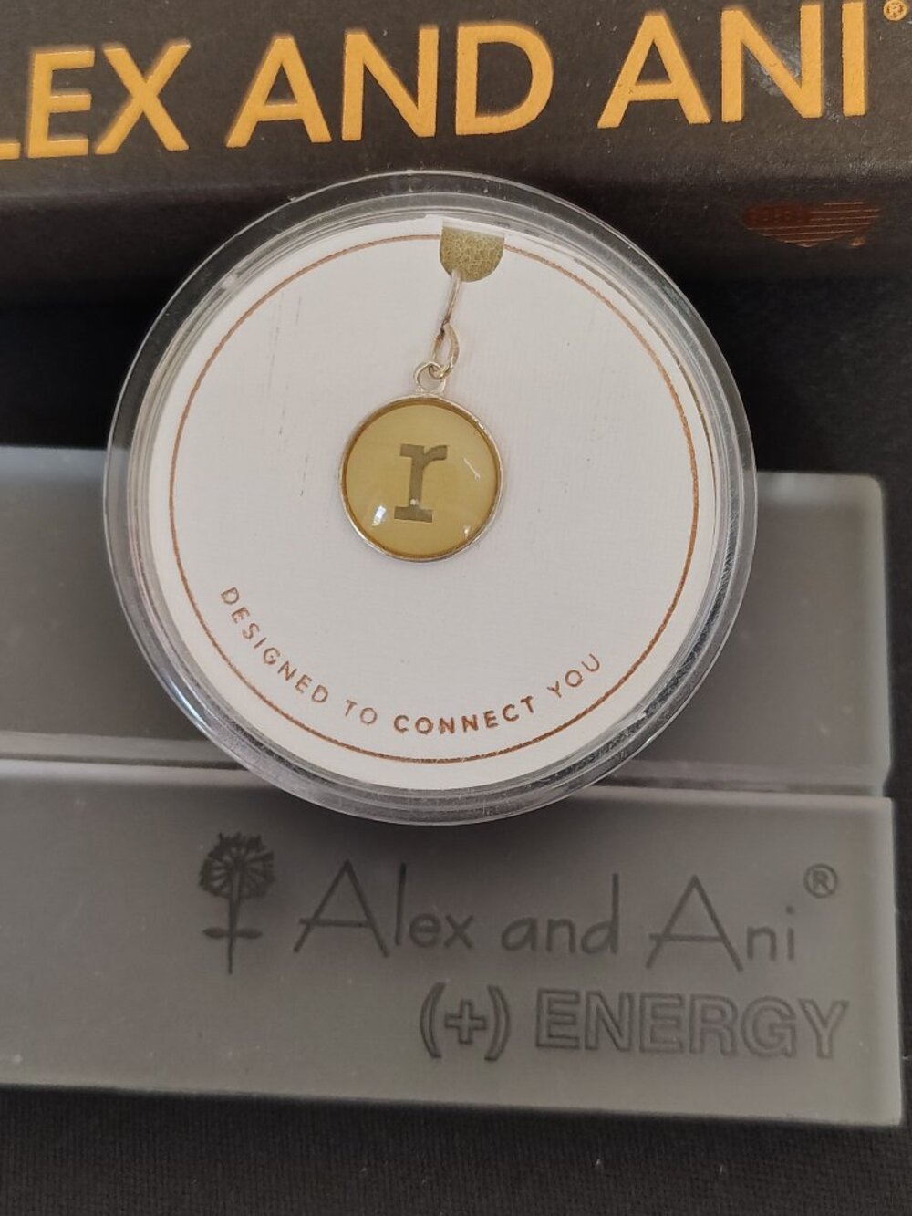 Alex and Ani 14kt Sterling Silver Initial R Charm     878